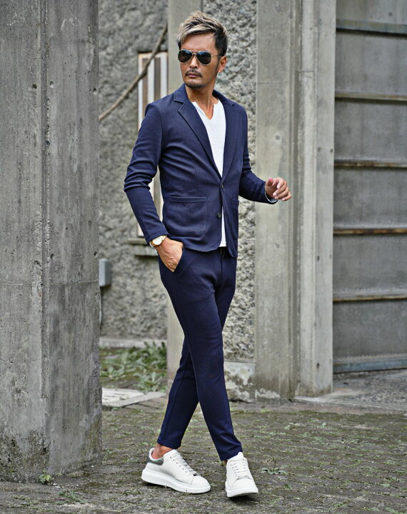 スーツ メンズ セットアップ スウェット 上下 カルゼ テーラード  