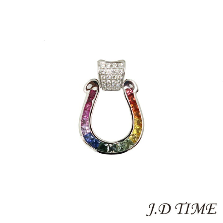 楽天市場】K18WG馬蹄ペンダントトップD0.20ct 色石1.96【新品】 : JD TIME