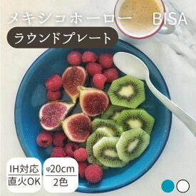 お皿　ホーロー　おしゃれ　BISA ビサ ラウンドプレート 丸皿　皿 琺瑯 メキシコ 20cm