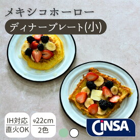 お皿　ホーロー　おしゃれCiNSA プレート 22cm メイン 皿 琺瑯 メキシコ