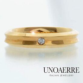 ウノアエレ　結婚指輪 マリッジリング　K18 ダイヤモンド ダイヤ　18金 イエローゴールド 結婚リング　ウェディング