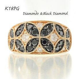 アンティーク ジュエリー リング ピンクゴールド ブラックダイヤ ダイヤモンド 指輪 0.840cts 0.270cts ハイクラス　包装 ラッピング 誕生日天然ダイヤモンド