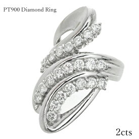 リング PT900 2カラット プラチナ900 ダイヤ 幅広 レディース 豪華 メンズ 指輪 ダイヤモンド しっかり 高品質 品質保証書 4月誕生石 1点物