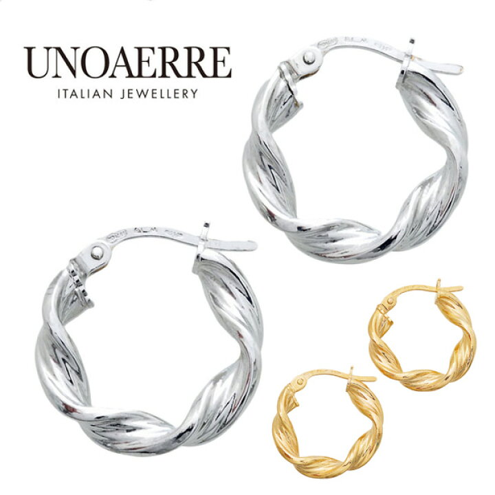 楽天市場】ウノアエレ 【UNOAERRE】K18WGホワイトゴールド フープ  