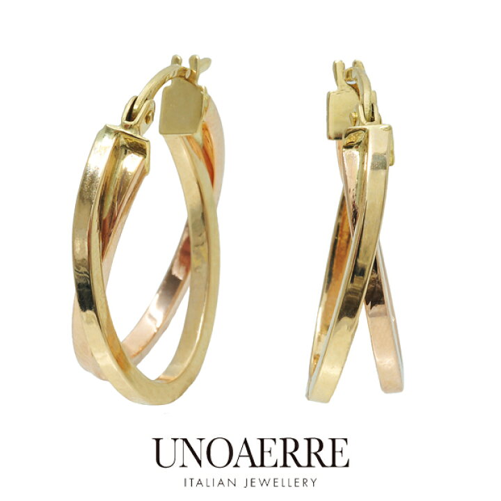 楽天市場】ウノアエレ【UNOAERRE】フープピアス ピンクゴールド K18YG 