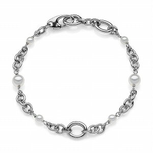 ウノアエレ【UNOAERRE】ブレスレット シルバー 20cm 925クリスタルパール シンセティック ミニマル チェーン SILVER デザイン レディース メンズ 人工パール パール 真珠 プレゼント ギフト イタリ