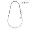 【SALE開催中】 ウノアエレ【UNOAERRE】ネックレス シルバー 43cm 925 パールクリス タルパール シンセティック ホワイト チェーン SILVER デザイン レディース メンズ プレゼント ギフト イタリア