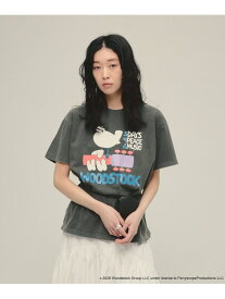 【SALE／43%OFF】Wood Stock TEE SS eL ジーナシス トップス カットソー・Tシャツ ブラック ホワイト【RBA_E】[Rakuten Fashion]