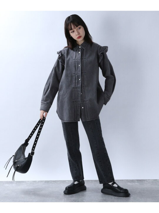 楽天市場】【SALE／20%OFF】デニムフリルレギュラーシャツ JEANASIS 