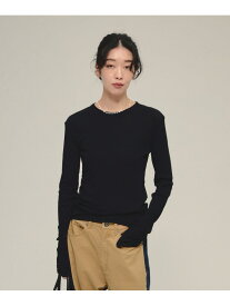 【SALE／50%OFF】Sheer Fit Rib Pullover LS eL ジーナシス トップス カットソー・Tシャツ ワインレッド レッド ホワイト ブラック【RBA_E】[Rakuten Fashion]