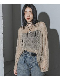 1.5Gリリーヤーンダメージニット JEANASIS ジーナシス トップス ニット ベージュ ブラック ピンク グリーン【送料無料】[Rakuten Fashion]