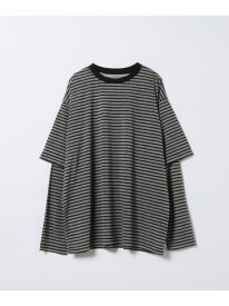 ソデレイヤードボーダーロンTEE JEANASIS ジーナシス トップス カットソー・Tシャツ ブルー イエロー ブラック【先行予約】*【送料無料】[Rakuten Fashion]