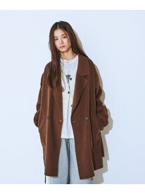 【SALE／50%OFF】ショートビーバーウールミドルコート JEANASIS ジーナシス ジャケット・アウター チェスターコート グレー ホワイト ブラック ブラウン【RBA_E】【送料無料】[Rakuten Fashion]