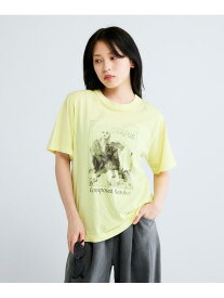 【SALE／34%OFF】【選べる着丈】vintage nostalgic graphic print TEE JEANASIS ジーナシス トップス カットソー・Tシャツ ホワイト イエロー ブラック【RBA_E】[Rakuten Fashion]