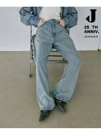 デニムワイドストレートパンツ JEANASIS ジーナシス パンツ ジーンズ・デニムパンツ ブルー ブラック【送料無料】[Rakuten Fashion]