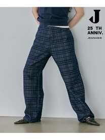 ジャガードデニムワイドストレートパンツ JEANASIS ジーナシス パンツ ジーンズ・デニムパンツ ブルー【送料無料】[Rakuten Fashion]