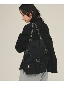 Chain Backpack eL ジーナシス バッグ リュック・バックパック ブラック カーキグリーン【送料無料】[Rakuten Fashion]