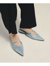 Satin Flat Mules eL ジーナシス シューズ・靴 サンダル ブラック ブルー【送料無料】[Rakuten Fashion]