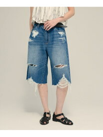 【eL】Denim Bermuda Pants eL ジーナシス パンツ ジーンズ・デニムパンツ ピンク ブルー【送料無料】[Rakuten Fashion]