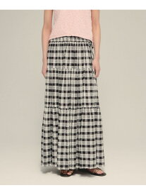 【SALE／20%OFF】Made in India Gingham Check Skirt eL ジーナシス スカート ロング・マキシスカート ネイビー ブラック【RBA_E】【送料無料】[Rakuten Fashion]