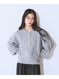 【SALE／48%OFF】選べる着丈/7Gアルパカブレンドポロニット JEANASIS ジーナシス トップス ニット ピンク グレー ブラック【RBA_E】[Rakuten Fashion]