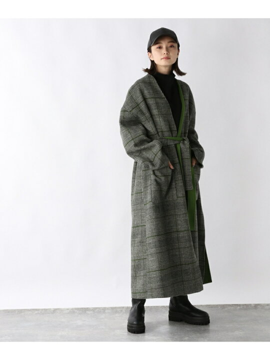 楽天市場】【SALE／50%OFF】(W)ノーカラーRチェックコート JEANASIS 