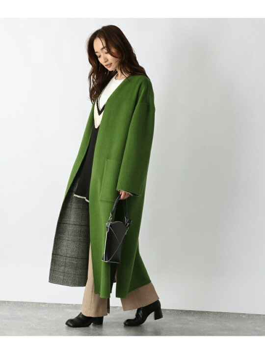 楽天市場】【SALE／50%OFF】(W)ノーカラーRチェックコート JEANASIS 