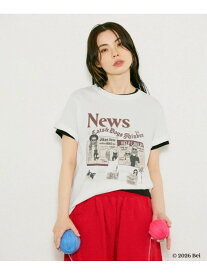 【Bei×JEANASIS】News Print TEE JEANASIS ジーナシス トップス カットソー・Tシャツ ホワイト ブラック【送料無料】[Rakuten Fashion]
