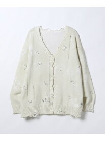 【SALE／30%OFF】BlurフラワープリントVカーディガン JEANASIS ジーナシス トップス カーディガン ブラック ホワイト ブルー【RBA_E】【送料無料】[Rakuten Fashion]