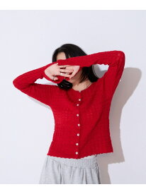 【SALE／50%OFF】12Gチェックジャガードクルーカーディガン JEANASIS ジーナシス トップス カーディガン レッド ホワイト ブラック ネイビー【RBA_E】[Rakuten Fashion]