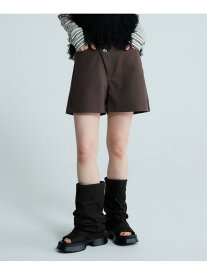 【SALE／50%OFF】オーバーラップショートパンツ JEANASIS ジーナシス パンツ その他のパンツ ブラック ブラウン【RBA_E】[Rakuten Fashion]