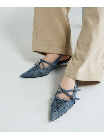 レースアップポインテッドミュール JEANASIS ジーナシス シューズ・靴 サンダル ブラック ブルー【送料無料】[Rakuten Fashion]
