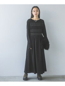 【SALE／60%OFF】ハイショクステッチギャザーワンピース JEANASIS ジーナシス ワンピース・ドレス ワンピース ブラウン ブラック ホワイト【RBA_E】【送料無料】[Rakuten Fashion]