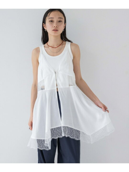 楽天市場】【SALE／50%OFF】レースドッキングキャミチュニック 