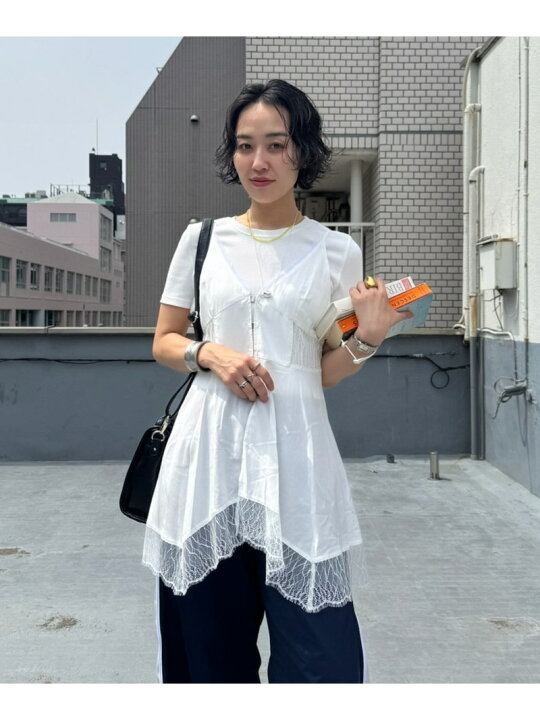 楽天市場】【SALE／50%OFF】レースドッキングキャミチュニック 
