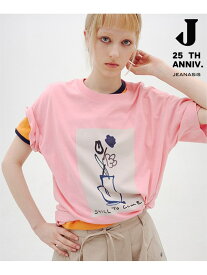 【SALE／40%OFF】【kurry×JEANASIS】BIGプリントTEE JEANASIS ジーナシス トップス カットソー・Tシャツ ピンク グレー ホワイト【RBA_E】[Rakuten Fashion]