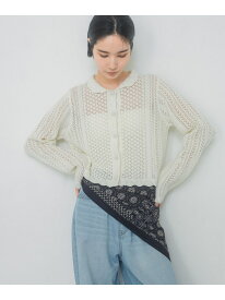 【SALE／60%OFF】パターンMIXクロシェカーディガン JEANASIS ジーナシス トップス カーディガン ホワイト ブラック ブラウン【RBA_E】[Rakuten Fashion]