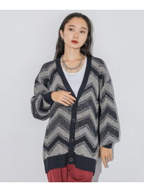 【SALE／60%OFF】ランダムキカラメジャガードVカーディガン JEANASIS ジーナシス トップス カーディガン レッド ブラック ネイビー グレー【RBA_E】[Rakuten Fashion]