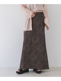 【SALE／50%OFF】レトロガラマキシスカート JEANASIS ジーナシス スカート ロング・マキシスカート ブラック ホワイト ブラウン【RBA_E】【送料無料】[Rakuten Fashion]