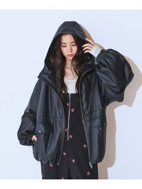 【SALE／57%OFF】レザーパファーフードブルゾン JEANASIS ジーナシス ジャケット・アウター ブルゾン・ジャンパー ブラック ブラウン ホワイト【RBA_E】【送料無料】[Rakuten Fashion]