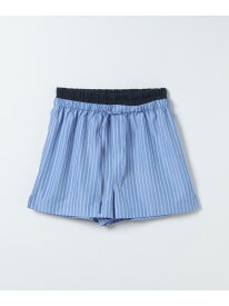 ダブルウエストショートパンツ JEANASIS ジーナシス パンツ その他のパンツ ホワイト ブルー[Rakuten Fashion]