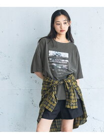 ArtフォトコラージュボートネックプリントTEE JEANASIS ジーナシス トップス シャツ・ブラウス ホワイト グレー ブラック【送料無料】[Rakuten Fashion]