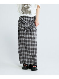 【SALE／63%OFF】ワッシャーチェックナロースカート JEANASIS ジーナシス スカート ロング・マキシスカート パープル ピンク ブラック【RBA_E】[Rakuten Fashion]