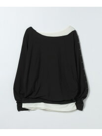 アシメバイカラードルマンLS TEE JEANASIS ジーナシス トップス カットソー・Tシャツ グレー ホワイト ブラック【先行予約】*【送料無料】[Rakuten Fashion]