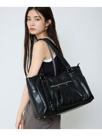 《A4サイズ収納可》アンティークステッチトートBAG JEANASIS ジーナシス バッグ トートバッグ ブラック ホワイト ブラウン【送料無料】[Rakuten Fashion]