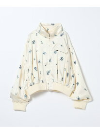 フラワーサテンブルゾン JEANASIS ジーナシス ジャケット・アウター ブルゾン・ジャンパー ホワイト ブラック【送料無料】[Rakuten Fashion]