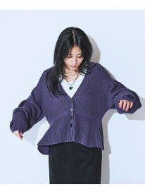 7GアゼペプラムVカーディガン JEANASIS ジーナシス トップス カーディガン パープル グレー ブラック ホワイト【送料無料】[Rakuten Fashion]