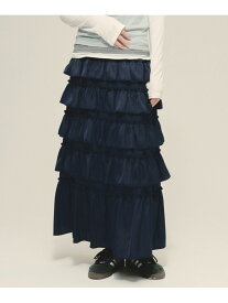 【SALE／28%OFF】Frill Narrow Skirt eL ジーナシス スカート ロング・マキシスカート ネイビー ブラック【RBA_E】【送料無料】[Rakuten Fashion]