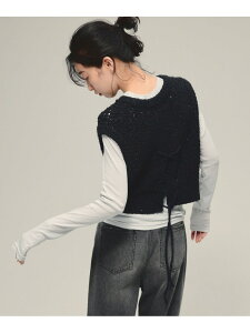 �ySALE�^20%OFF�z5G Sparkle Vest eL �W�[�i�V�X �g�b�v�X �x�X�g�E�W�� �u���b�N �z���C�g�yRBA_E�z�y���������z[Rakuten Fashion]