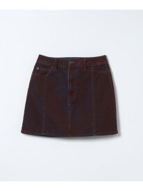【SALE／43%OFF】フロッキーデニムミニスカート JEANASIS ジーナシス スカート ミニスカート レッド ブラウン【RBA_E】【送料無料】[Rakuten Fashion]